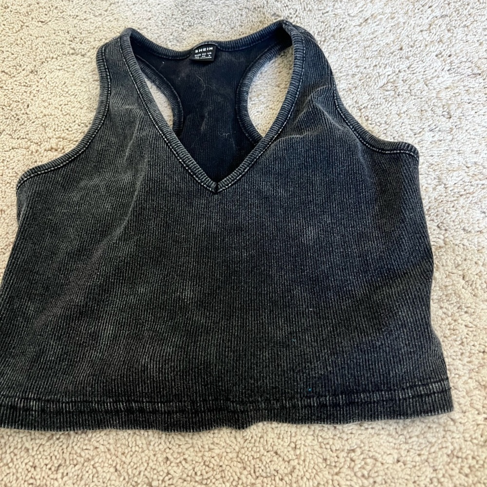 Black Ribbed Tank Top